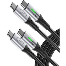 Iniu USB C Charger Cable, 240W PD [2-Pack 2m] Type C Charge Cable, Super Fast Charging USB C to USBC Cable for iPhone 15